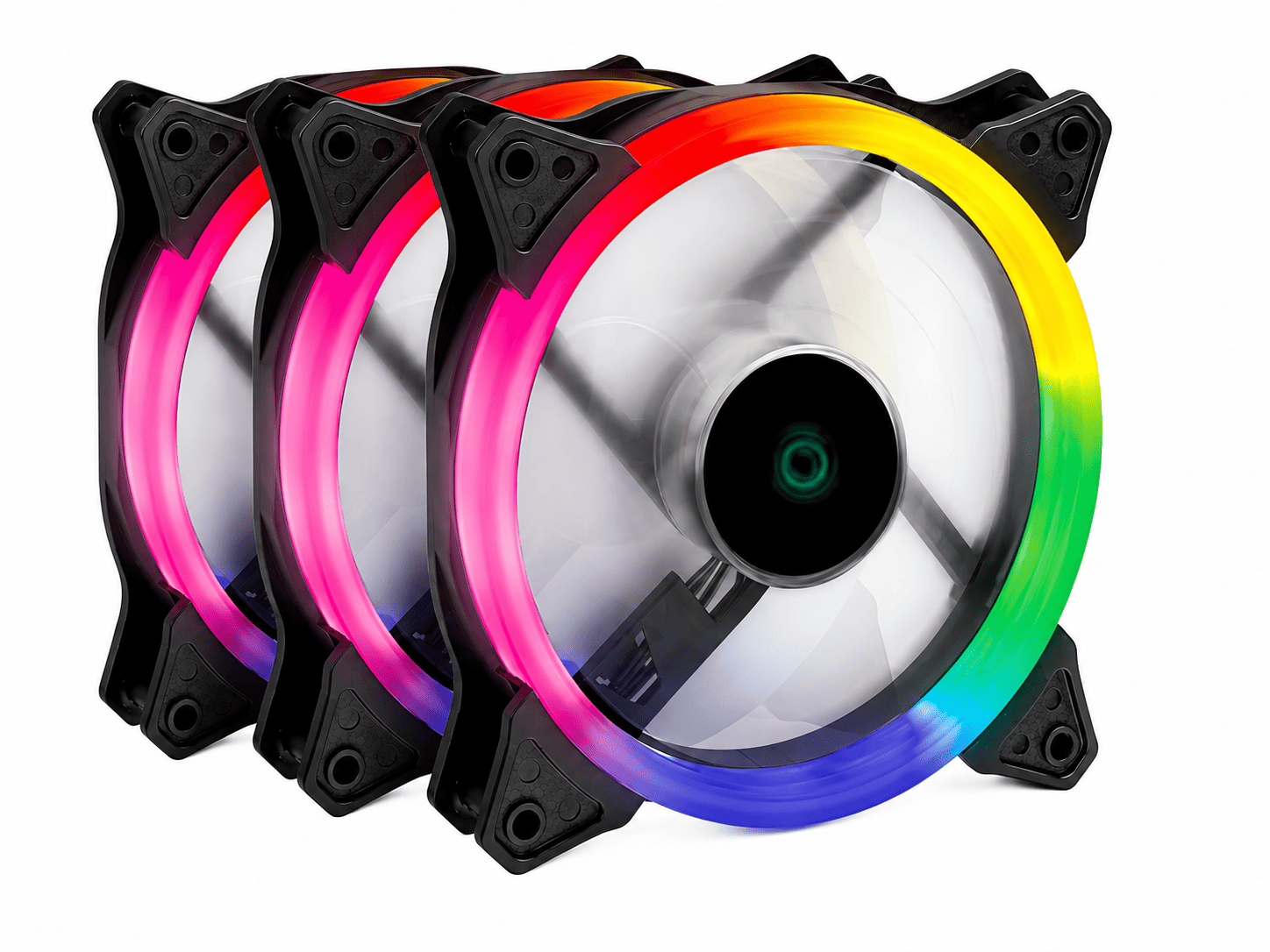 KIT COOLER FAN VINIK V. RING FULL HALO 120x120x25mm 3 FANS / LED FIXO 5 CORES - FHALOX3