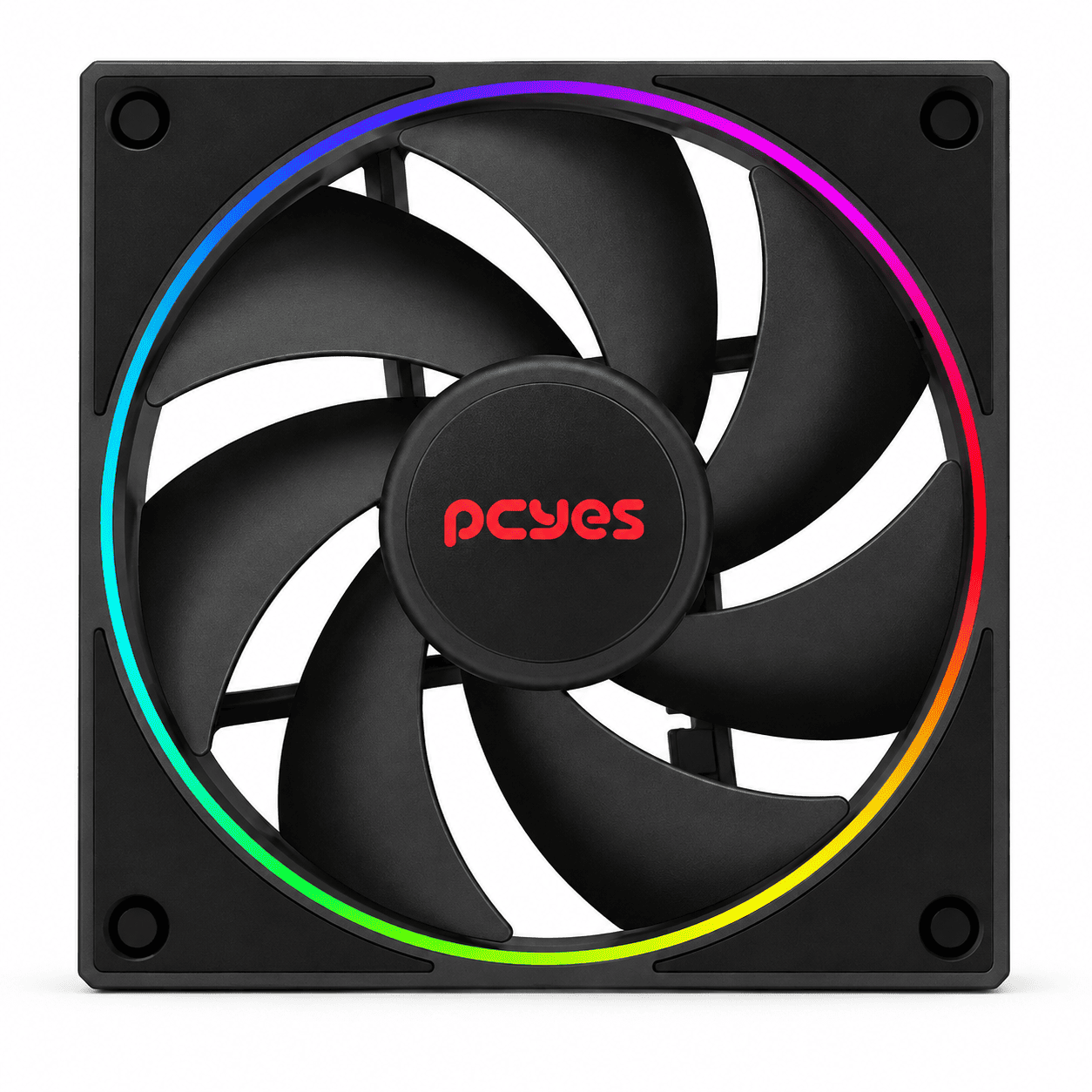 COOLER FAN PCYES 120X120X25MM  VISION BLACK VULCAN LED ARGB FVBV120