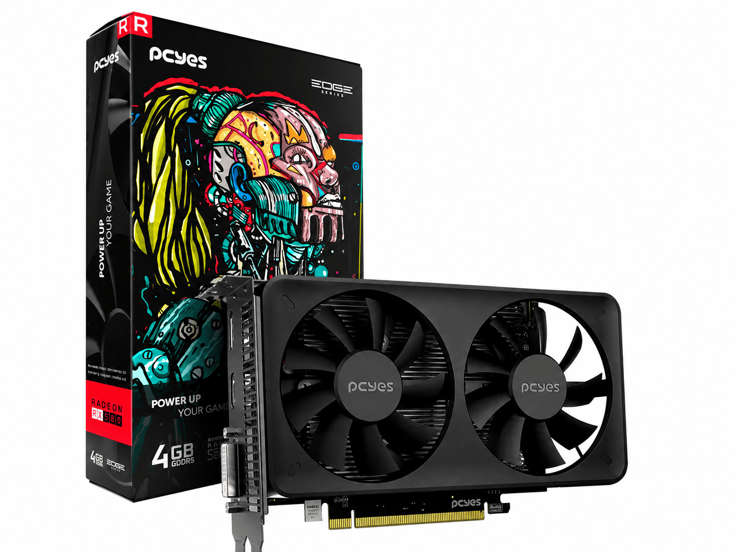 PLACA DE VIDEO PCYES RADEON RX 550 EDGE SERIES 4GB GDDR5 128BITS DP/HDMI/DVI PVEX5504GBDFBR