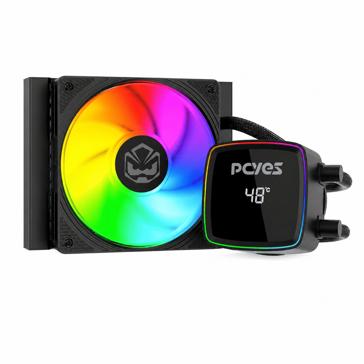 WATER COOLER PCYES DULEY BLACK VULCAN 120MM ARGB DISPLAY WCDLY120
