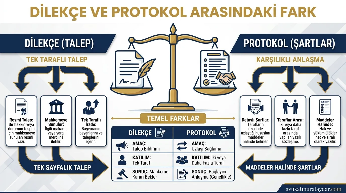 Anlaşmalı boşanma dilekçesi ve protokolü arasındaki farklar