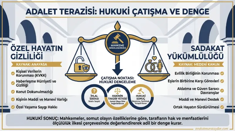 Boşanma davalarında özel hayatın gizliliği ve sadakat yükümlülüğü dengesi