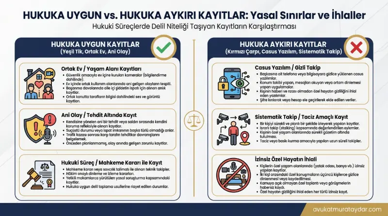 Hukuka uygun ve hukuka aykırı elektronik deliller karşılaştırması