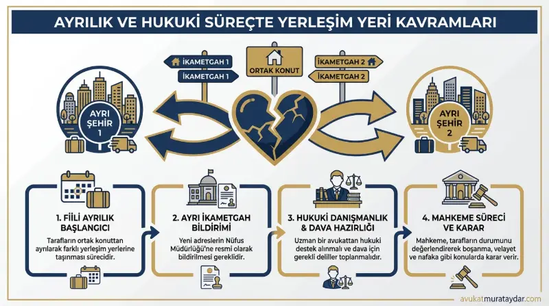 Boşanmada yerleşim yeri ve yetki kuralları görseli