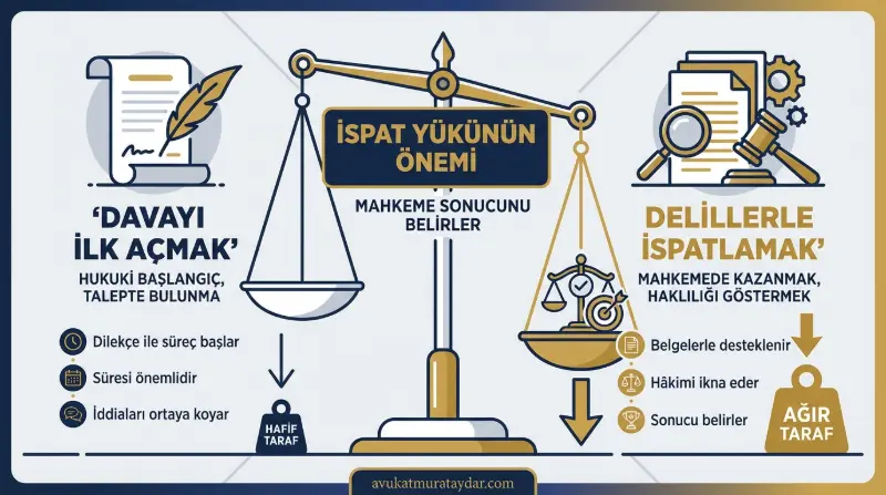 Boşanma davasında ispat yükü ve delillerin önemini gösteren adalet terazisi