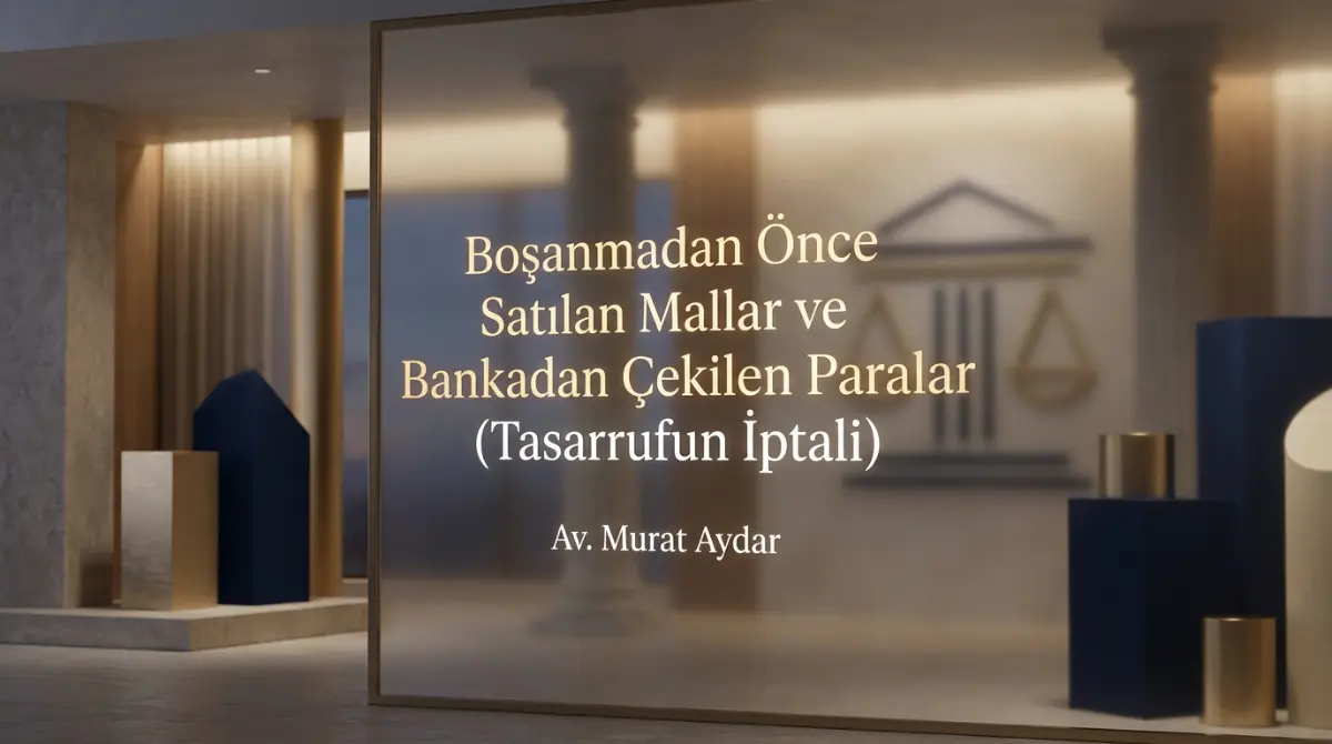 Boşanmadan Önce Satılan Mallar ve Bankadan Çekilen Paralar (Tasarrufun İptali)