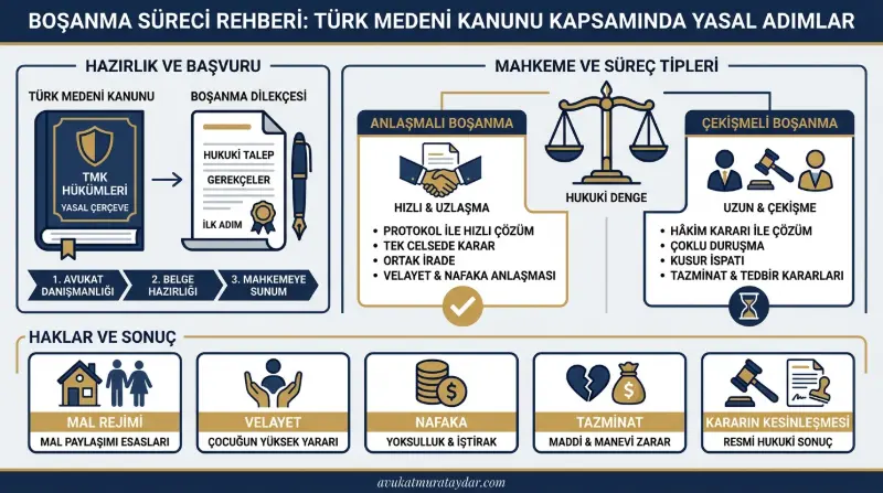 Evlilik birliğinin temelinden sarsılması hukuki dava dosyası ve kanun kitabı