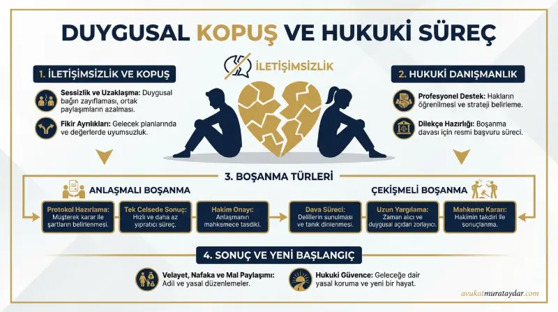 Şiddetli geçimsizlik ve duygusal kopuş yaşayan evli çift temsili görsel