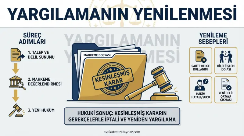 Kesinleşmiş mahkeme kararı ve hukuki iptal süreci temsili görsel