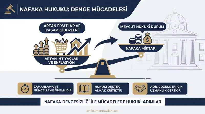 Enflasyon ve artan ihtiyaçlar karşısında nafaka dengesini gösteren görsel