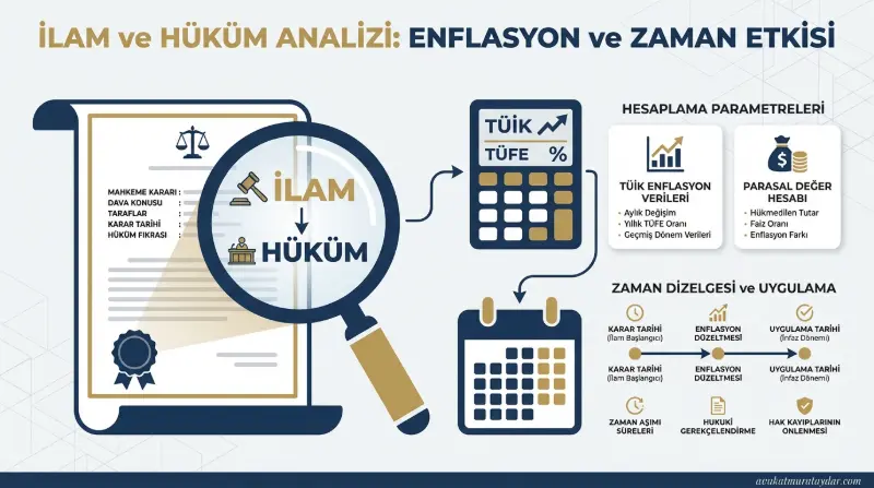Mahkeme ilamına göre nafaka artışı hesaplama unsurlarını gösteren infografik
