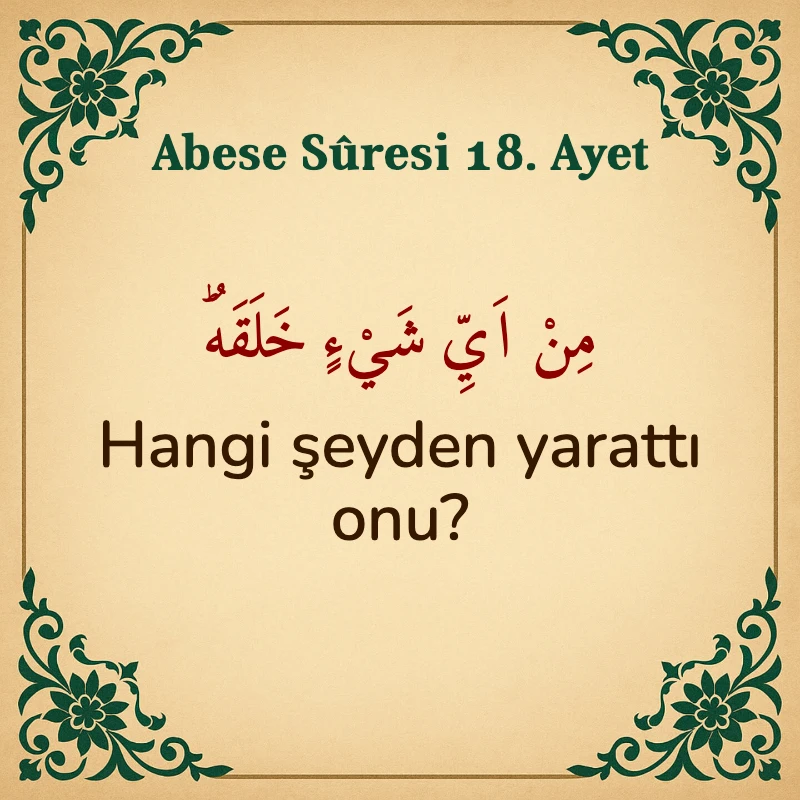 Abese Suresi 18. Ayet Arapça ve Türkçe meali