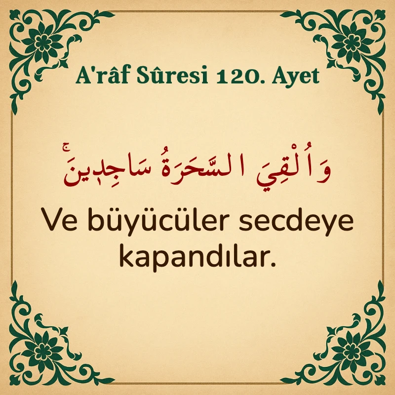 A'râf Sûresi 120. Ayet Arapça ve Türkçe meali