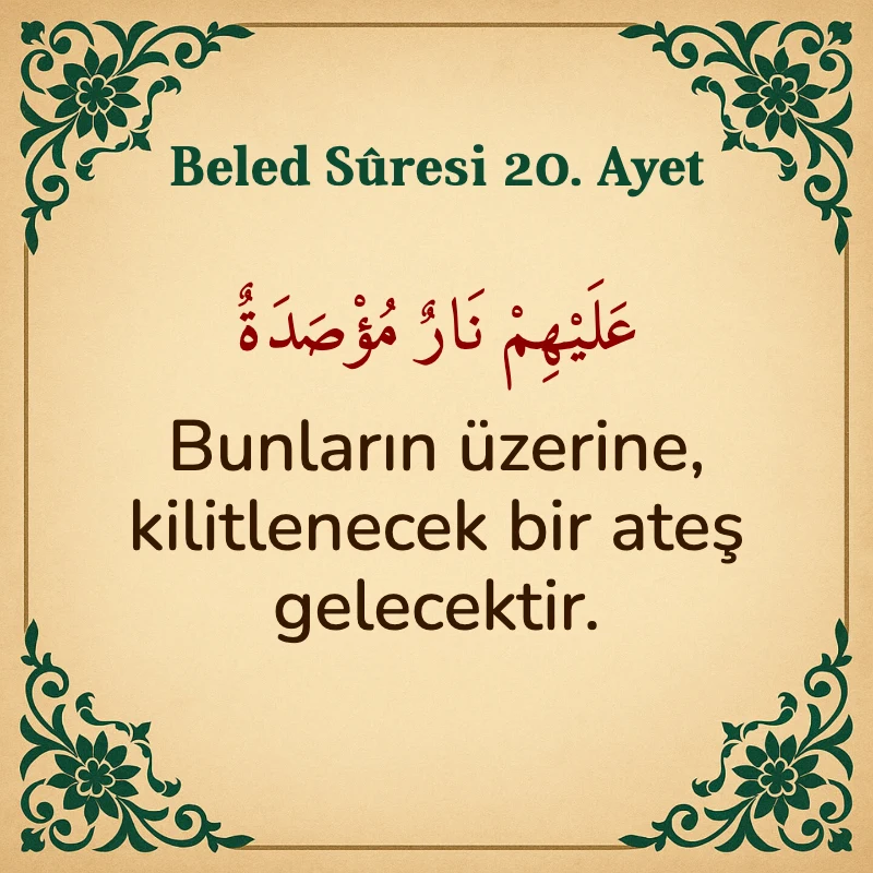 Beled Suresi 20. Ayet Arapça ve Türkçe meali