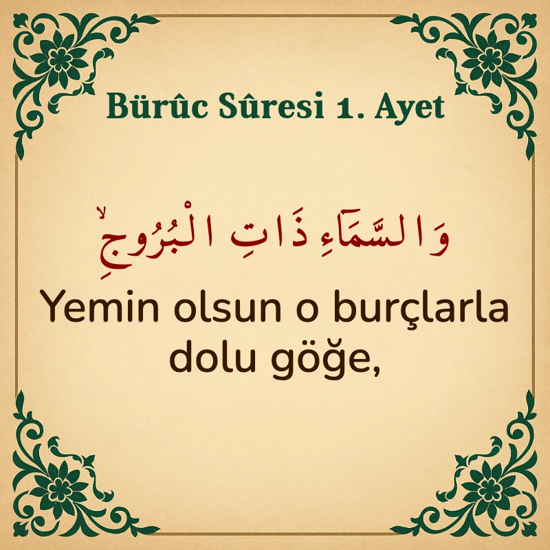 Buruc Suresi 1. Ayet Arapça ve Türkçe meali
