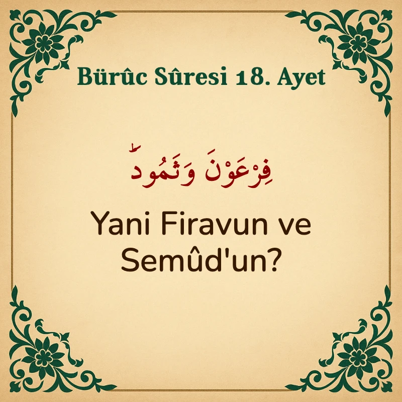 Buruc Suresi 18. Ayet Arapça ve Türkçe meali