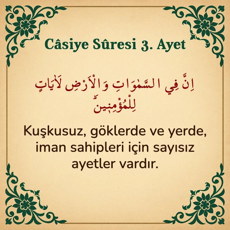 Casiye Suresi 3. Ayet Arapça ve Türkçe meali