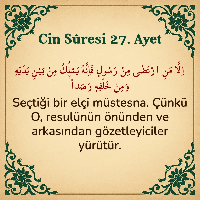 Cin Suresi 27. Ayet Arapça ve Türkçe meali