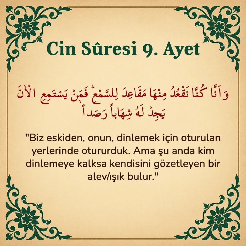 Cin Suresi 9. Ayet Arapça ve Türkçe meali