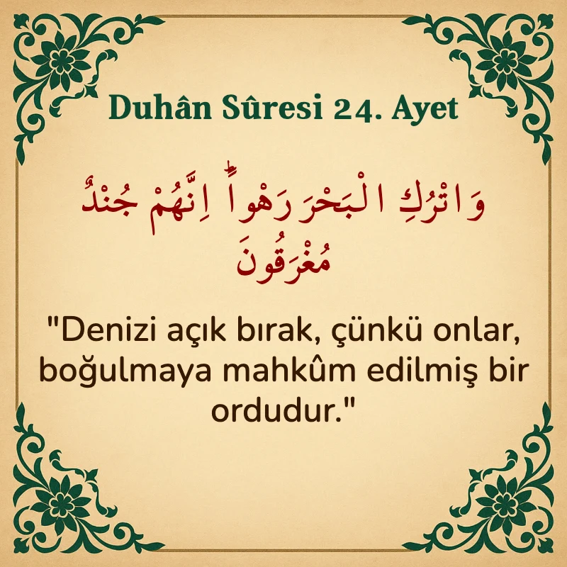 Duhan Suresi 24. Ayet Arapça ve Türkçe meali