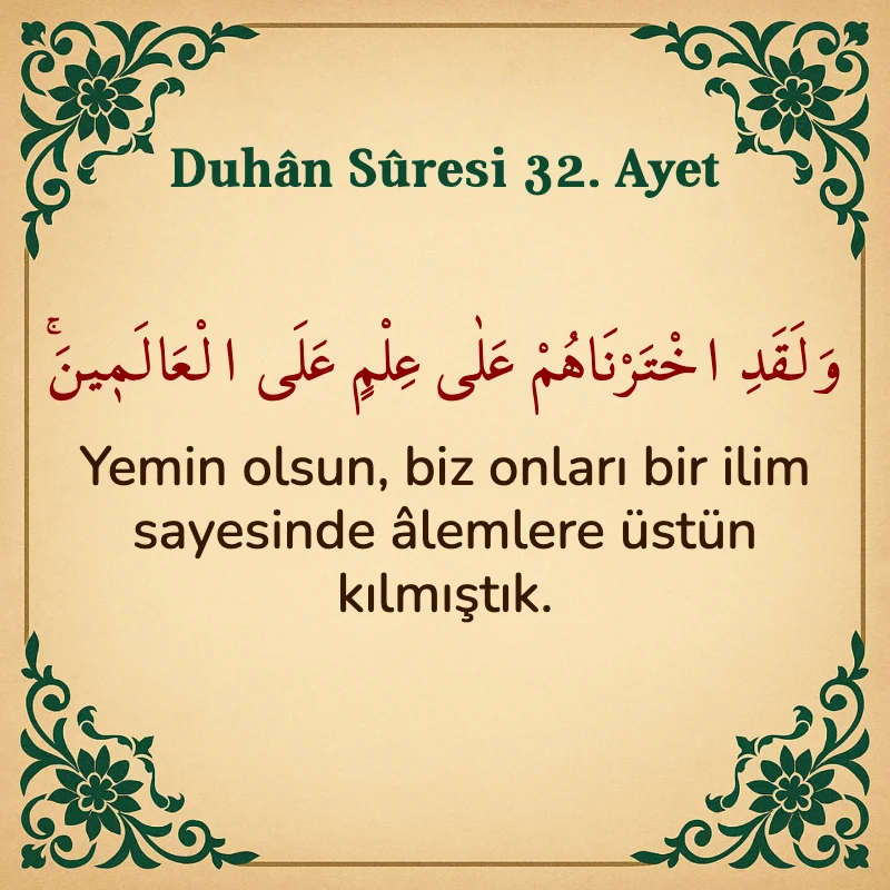Duhan Suresi 32. Ayet Arapça ve Türkçe meali
