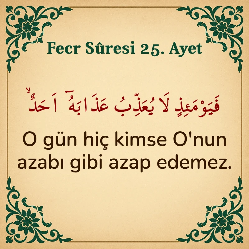 FECR SURESİ 25. Ayet Arapça ve Türkçe meali