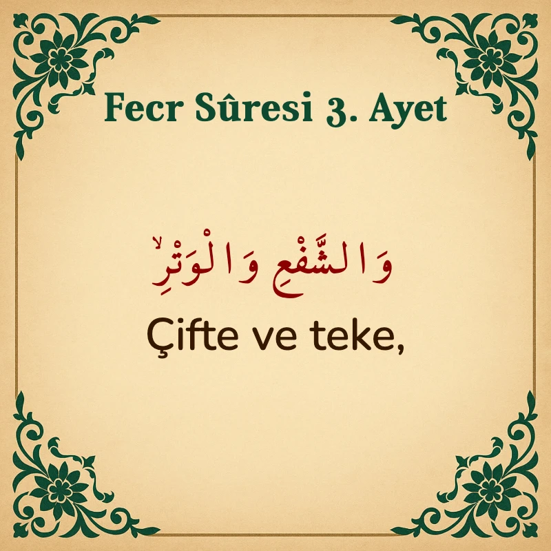 FECR SURESİ 3. Ayet Arapça ve Türkçe meali
