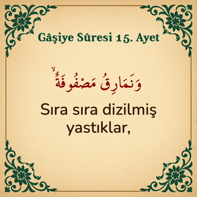 Gaşiye Suresi 15. Ayet Arapça ve Türkçe meali