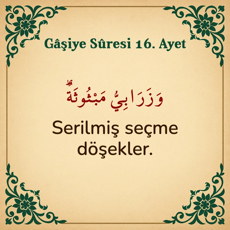 Gaşiye Suresi 16. Ayet Arapça ve Türkçe meali
