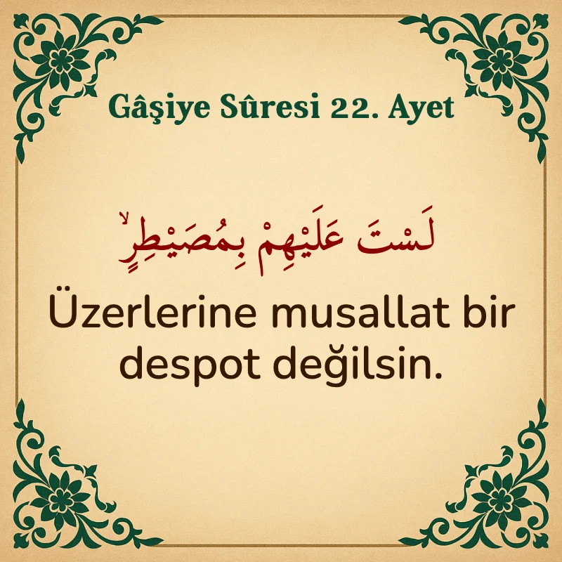 Gaşiye Suresi 22. Ayet Arapça ve Türkçe meali
