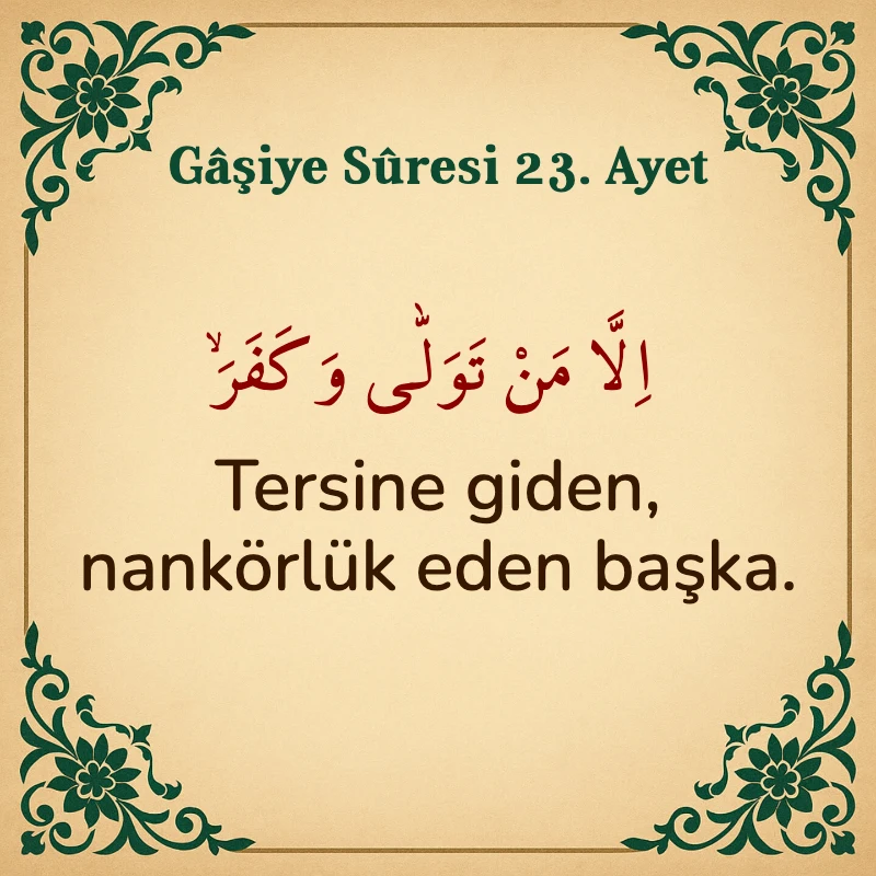 Gaşiye Suresi 23. Ayet Arapça ve Türkçe meali