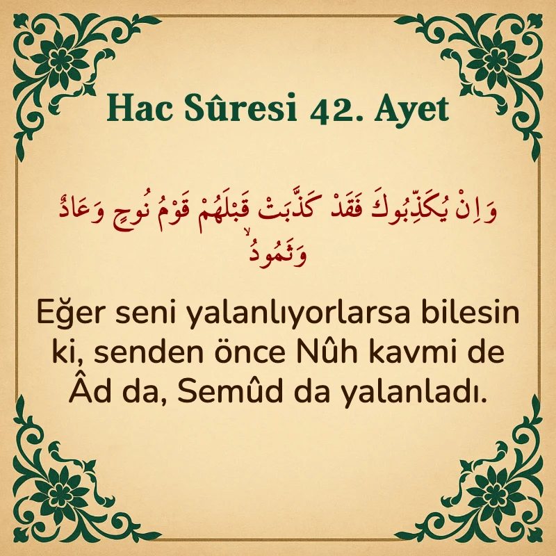 Hac Suresi 42. Ayet Arapça ve Türkçe meali