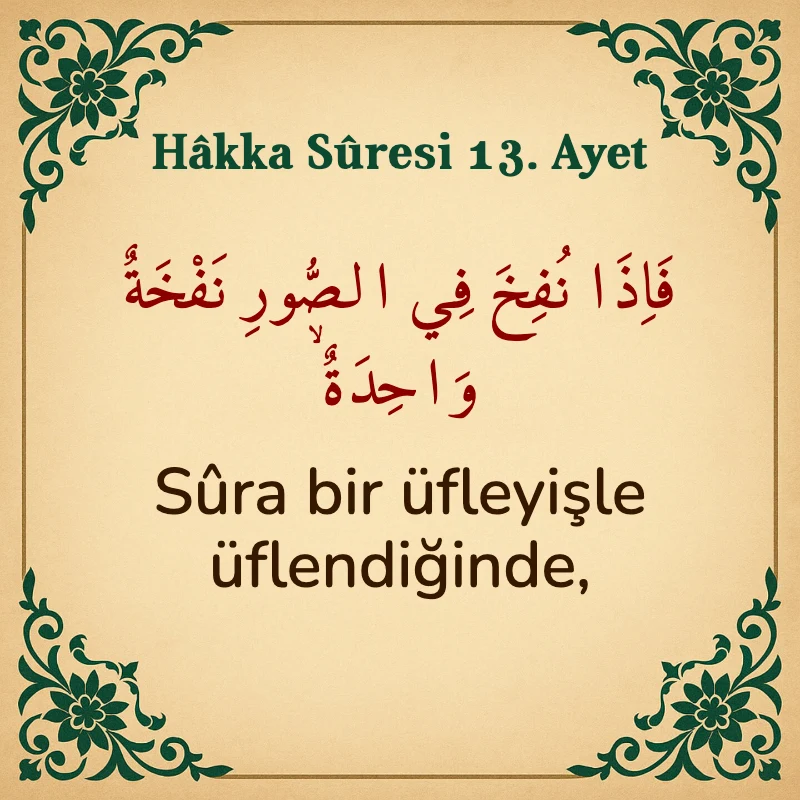 Hakka Suresi 13. Ayet Arapça ve Türkçe meali