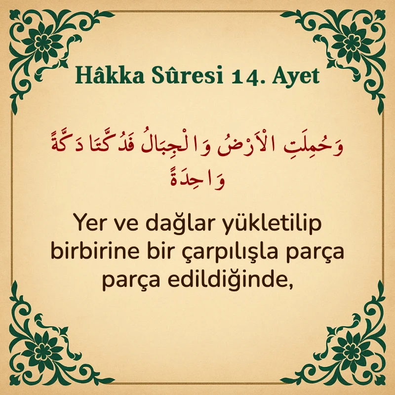 Hakka Suresi 14. Ayet Arapça ve Türkçe meali