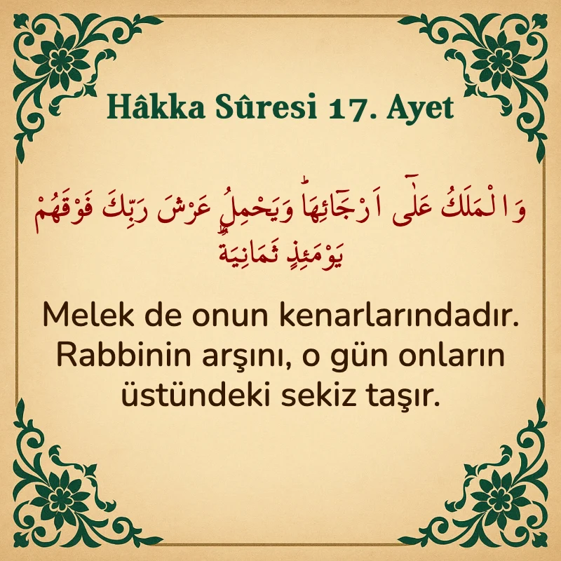 Hakka Suresi 17. Ayet Arapça ve Türkçe meali