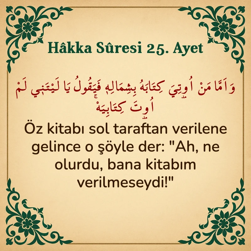 Hakka Suresi 25. Ayet Arapça ve Türkçe meali