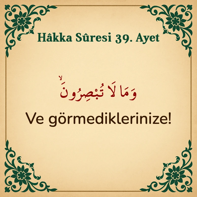 Hakka Suresi 39. Ayet Arapça ve Türkçe meali
