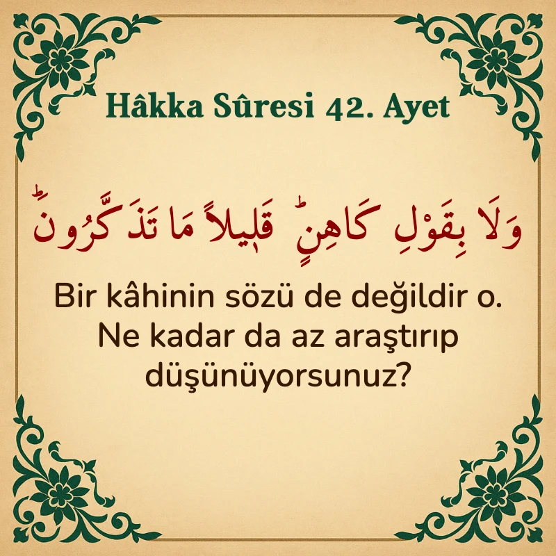 Hakka Suresi 42. Ayet Arapça ve Türkçe meali