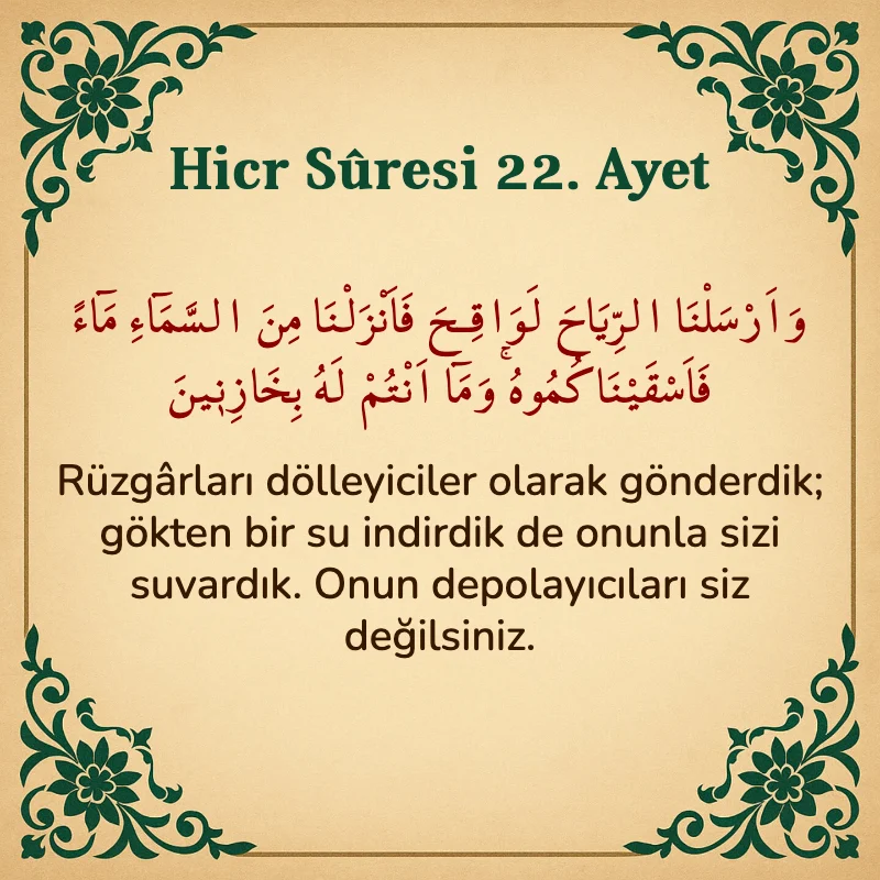 Hicr Suresi 22. Ayet Arapça ve Türkçe meali