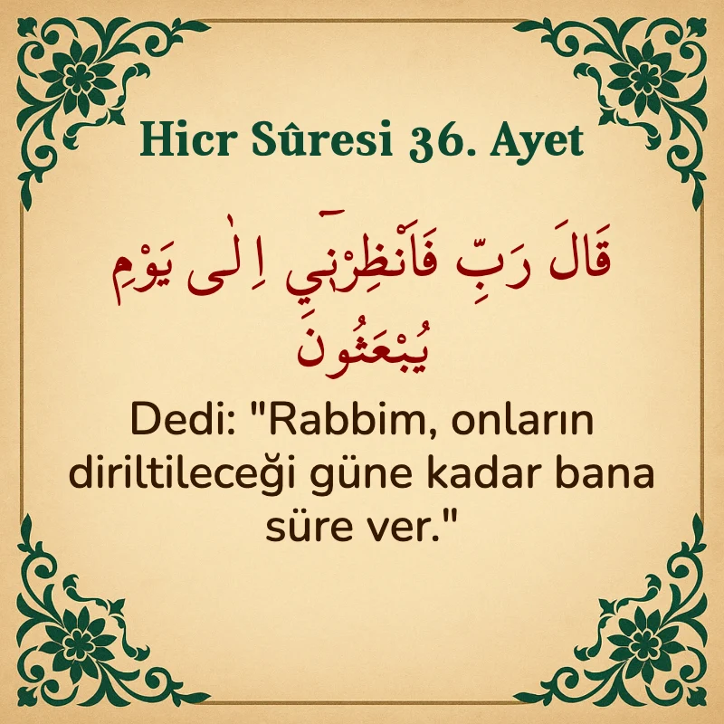 Hicr Suresi 36. Ayet Arapça ve Türkçe meali