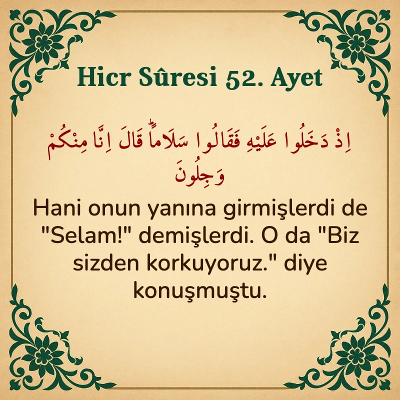 Hicr Suresi 52. Ayet Arapça ve Türkçe meali