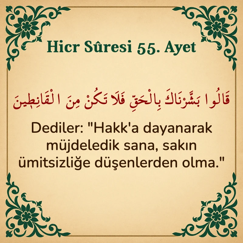 Hicr Suresi 55. Ayet Arapça ve Türkçe meali