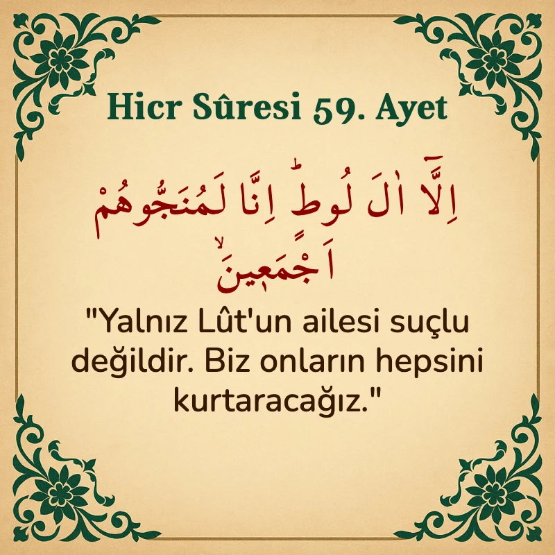Hicr Suresi 59. Ayet Arapça ve Türkçe meali