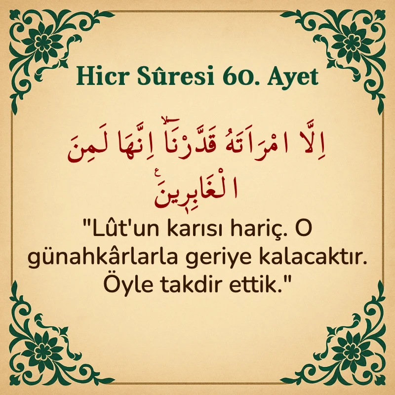 Hicr Suresi 60. Ayet Arapça ve Türkçe meali