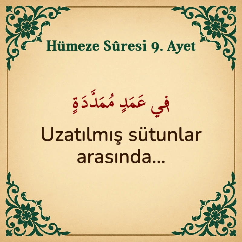 Hümeze Suresi 9. Ayet Arapça ve Türkçe meali