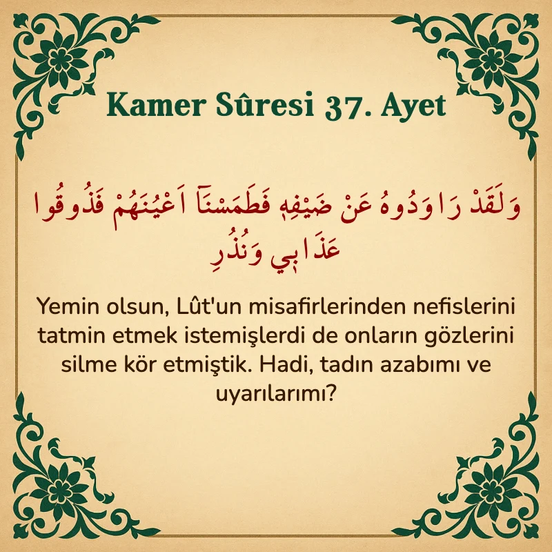 Kamer Suresi 37. Ayet Arapça ve Türkçe meali