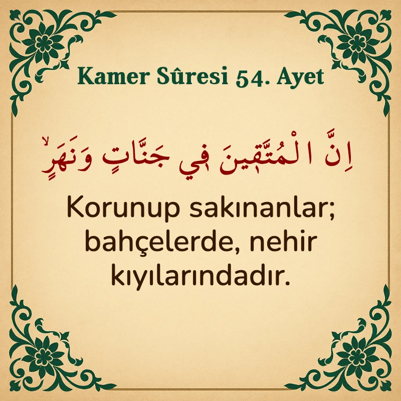 Kamer Suresi 54. Ayet Arapça ve Türkçe meali