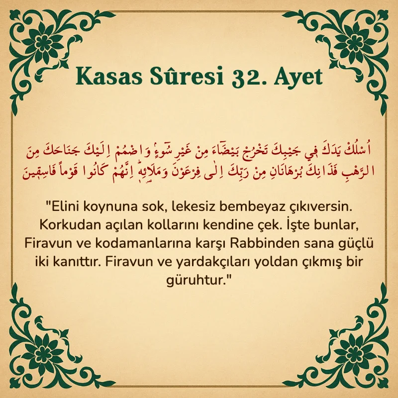 Kasas Suresi 32. Ayet Arapça ve Türkçe meali