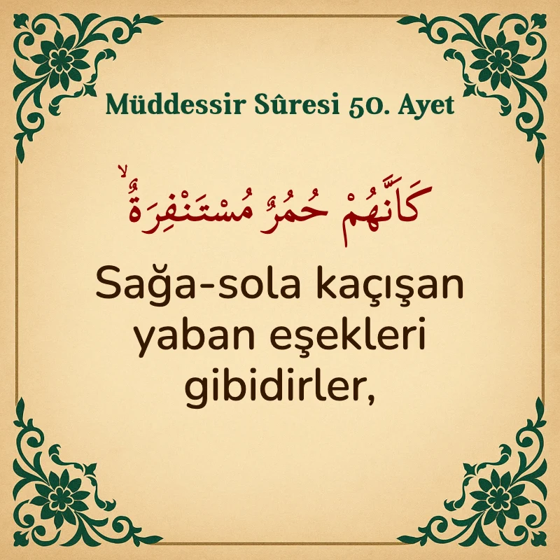 Müddessir Suresi 50. Ayet Arapça ve Türkçe meali