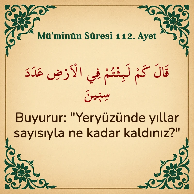 Müminun Suresi 112. Ayet Arapça ve Türkçe meali